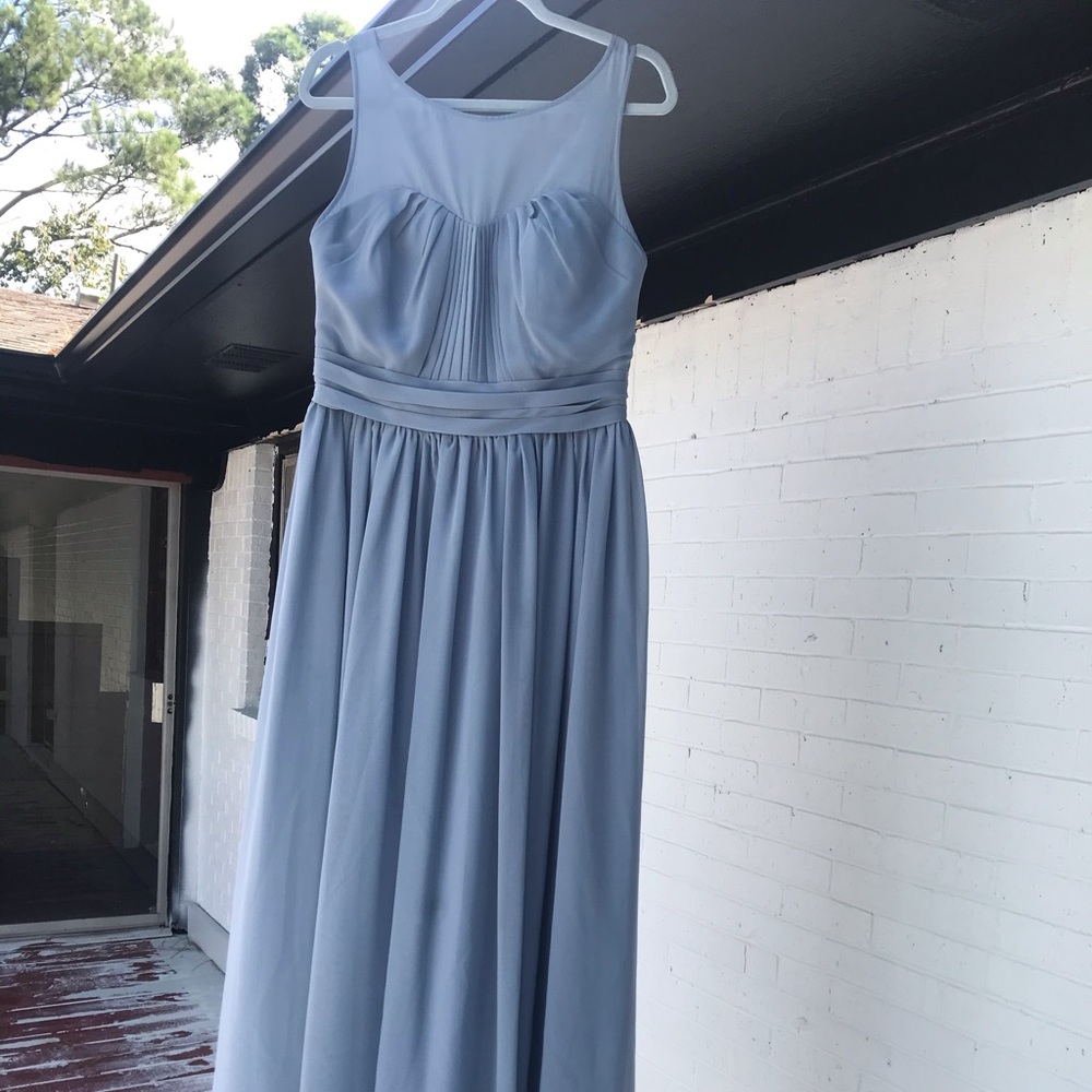 Steel blue bridesmaid dress